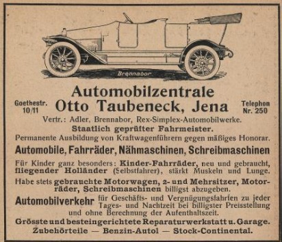 Werbung 1913 mit Telefon-Nummer